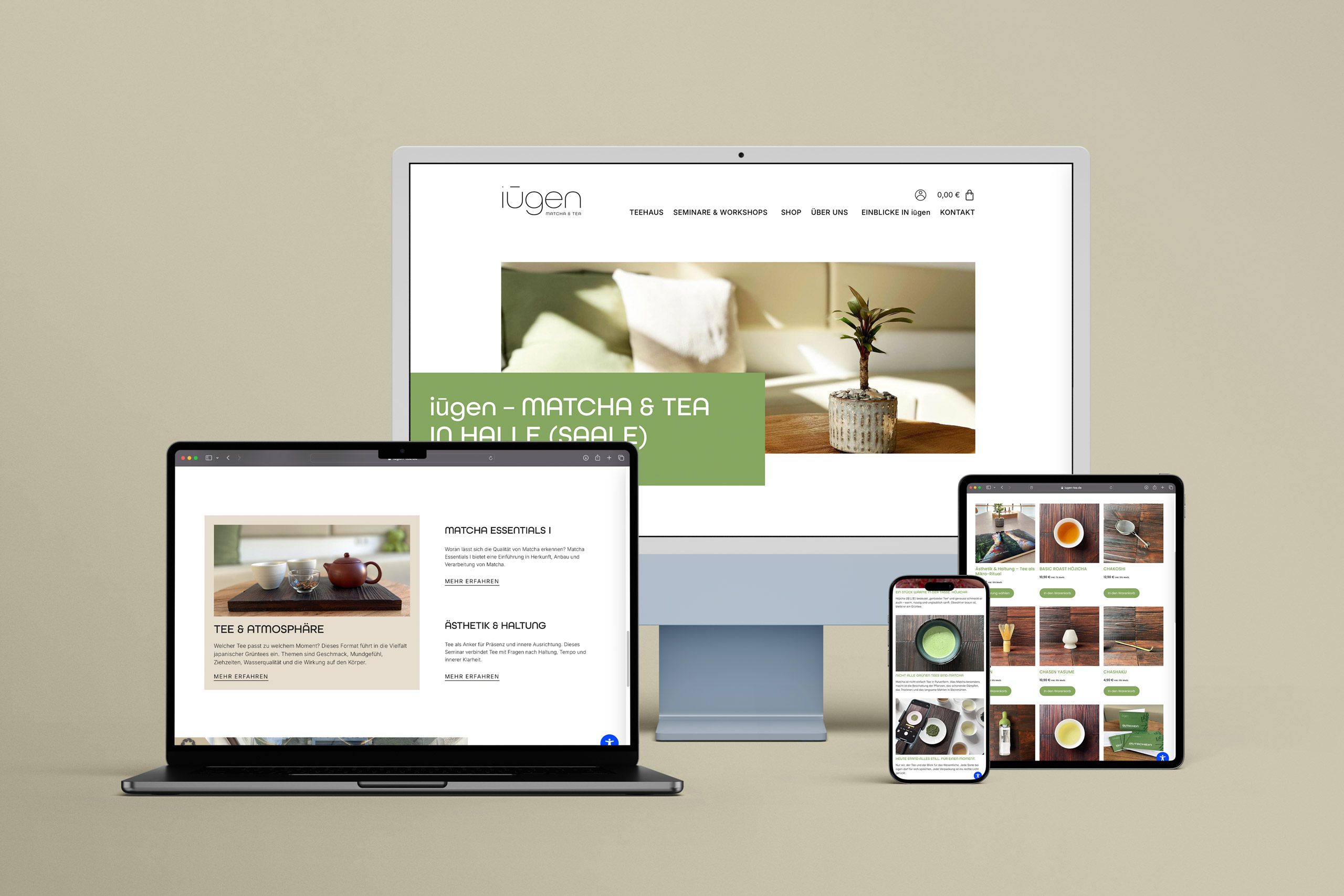 Website der iūgen GmbH im responsiven Design auf verschiedenen Endgeräten dargestellt